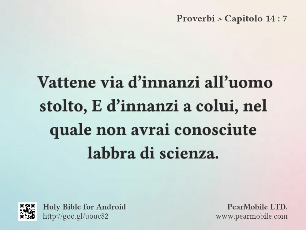 Proverbi, Capitolo 14:7